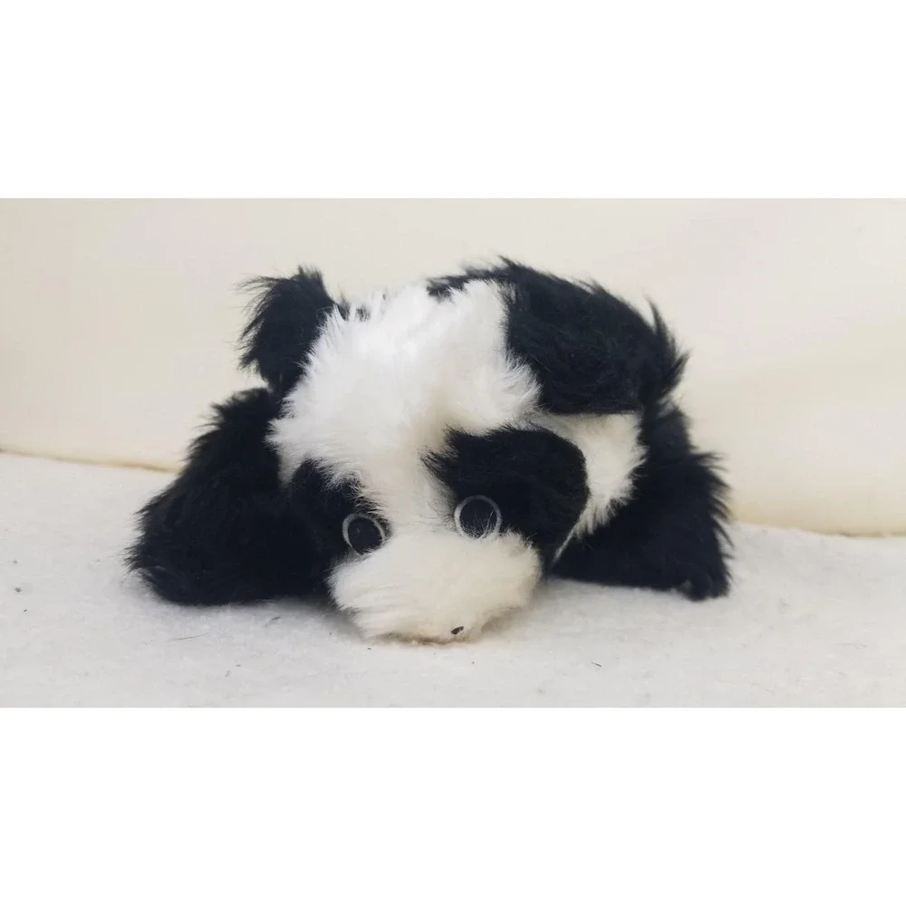 Panda Bear Hand Puppet Black White Brown Eyes VTG Pluti GDR‎